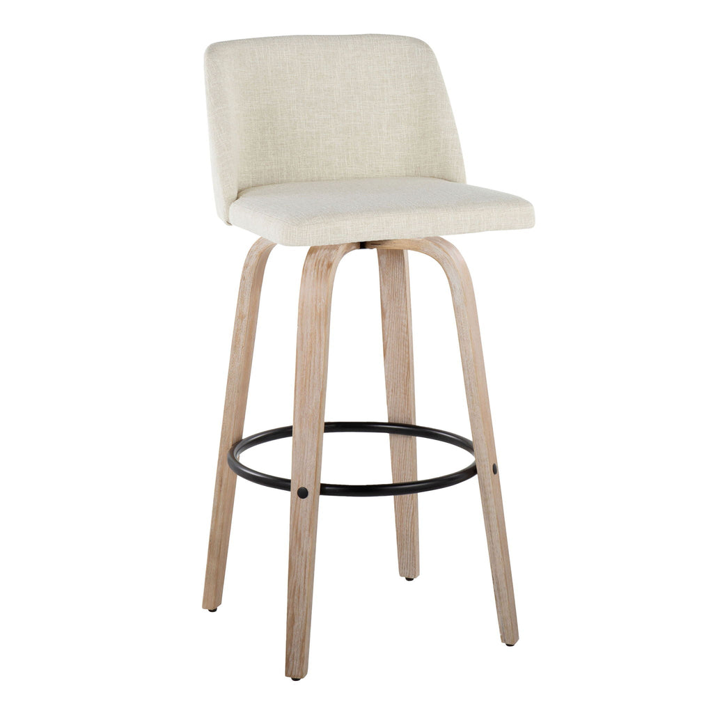 Toriano - Contemporary Fixed Height Barstool Swivel And Round