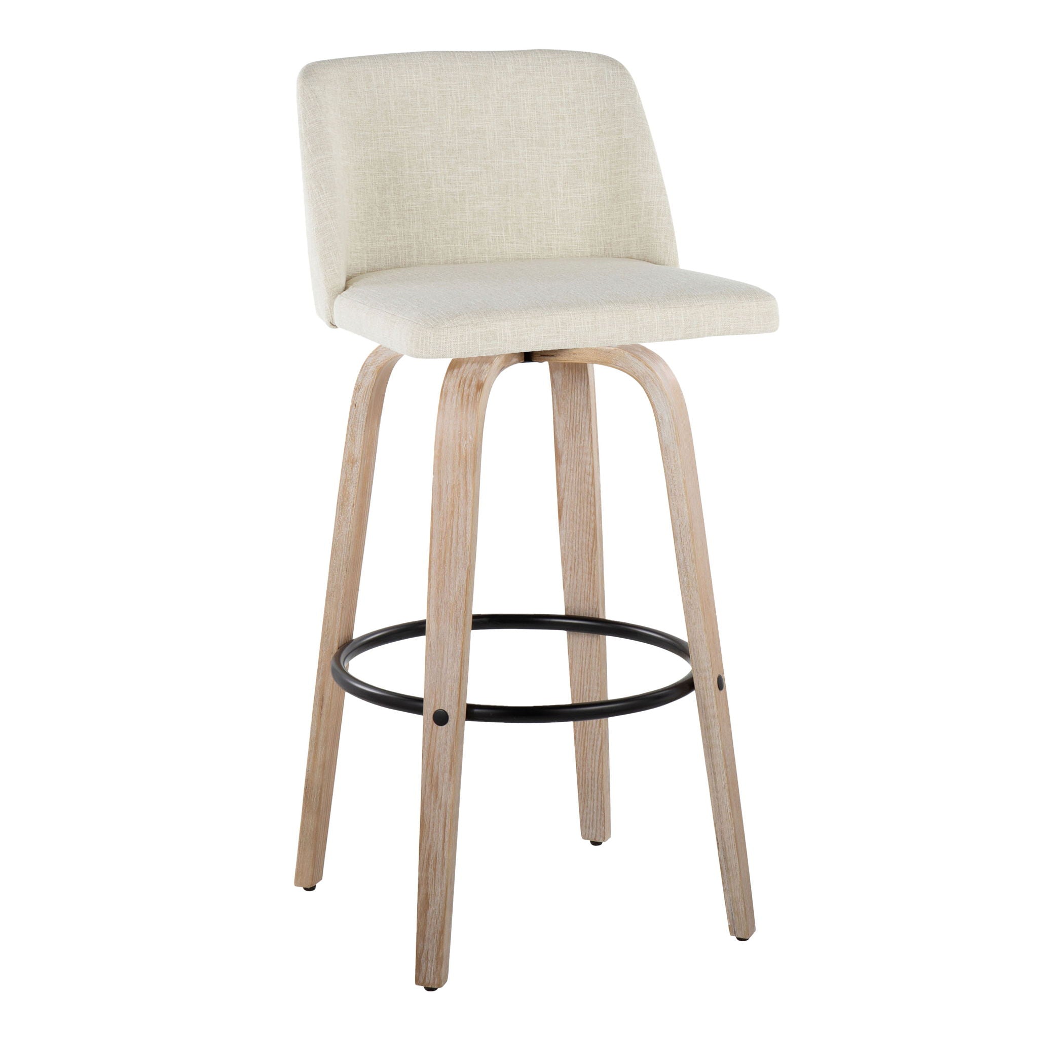 Toriano - Contemporary Fixed Height Barstool Swivel And Round
