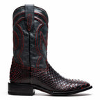 Western Collection Missouri // Python Leather Cowboy Boot // Black Cherry