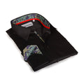 Contrast Collar & Cuff Button Up // Black + Tropical Trim