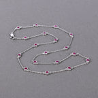 2.34 Carat Genuine Ruby .925 Sterling Silver Necklace