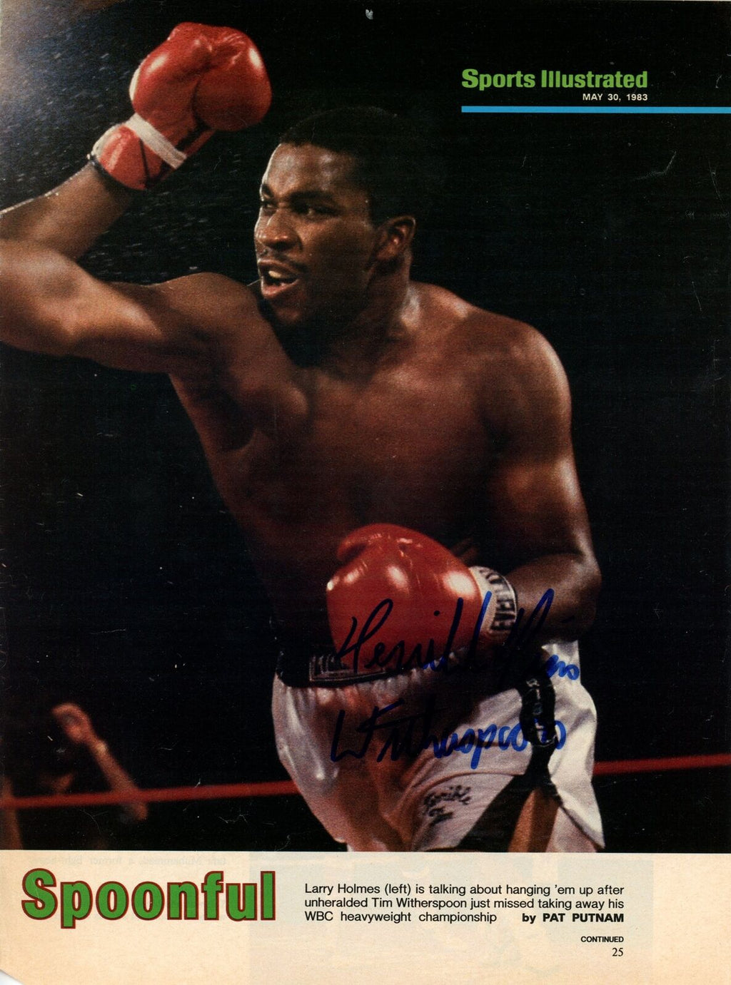 Tim Witherspoon Autographed/Inscribed Magazine Photo Boxing Champ 177618