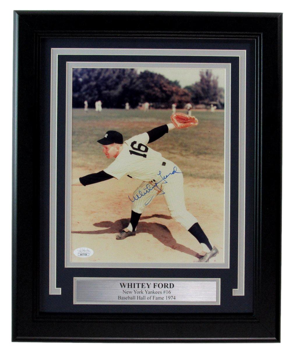 Whitey Ford HOF Signed/Auto 8x10 Photo New York Yankees Framed JSA 190856