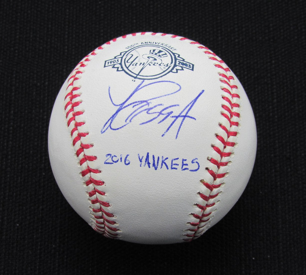 Luis Cessa Signed/Auto Yankees 100th OML Baseball JSA Inscr 186760