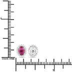 1.16 Carat Genuine Ruby and White Diamond 14K White Gold Earrings