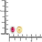 1.16 Carat Genuine Ruby and White Diamond 14K Yellow Gold Earrings
