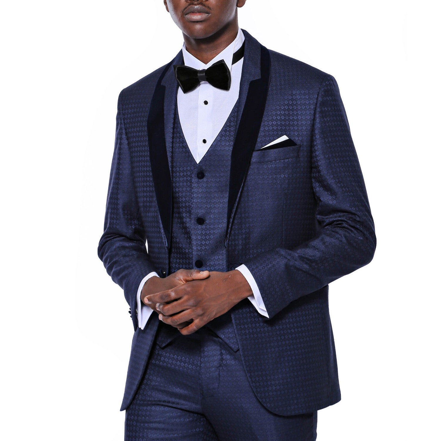Myles Slim Fit 3-Piece Vested Tuxedo // Navy Blue