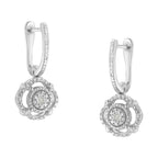 .925 Sterling Silver Miracle-Set Diamond Accent Drop and Dangle Earrings (I-J Color, I3 Clarity)