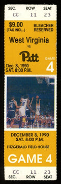 December 8, 1990 Pitt vs. West Virginia College Basketball Game Full Ticket