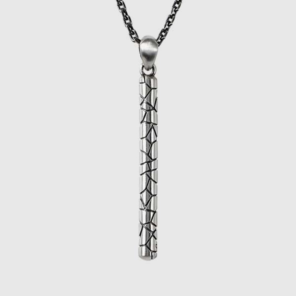 Wide Cracked Pendant No.2 + Silver Bold Chain