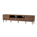 TV Stand For TVs Up To 85" With Soft-Close Doors - Walnut