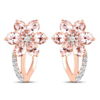 1.66 Carat Genuine Morganite and White Topaz .925 Sterling Silver Earrings