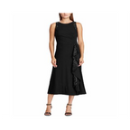 LAUREN Ralph Lauren Women s Lace-Trim Jersey Dress Black Size 0