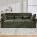 Modern Modular U-Shaped Sofa Bed With Movable Ottoman
