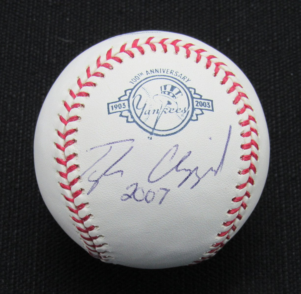 Tyler  Clippard Signed/Auto Yankees 100th OML Baseball JSA Inscr 186865