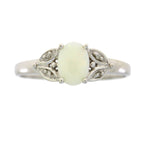 .01ct Opal Diamond Ring 10KT White Gold