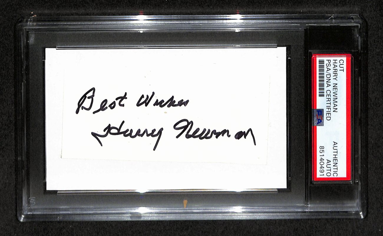 Harry Newman Autographed 3x5 Cut Card PSA/DNA 186551