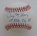 Denny McLain Autographed/Inscribed OML Baseball Tigers JSA 189361