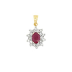 1.65ct Ruby Diamond Fashion Pendants 14KT Yellow Gold
