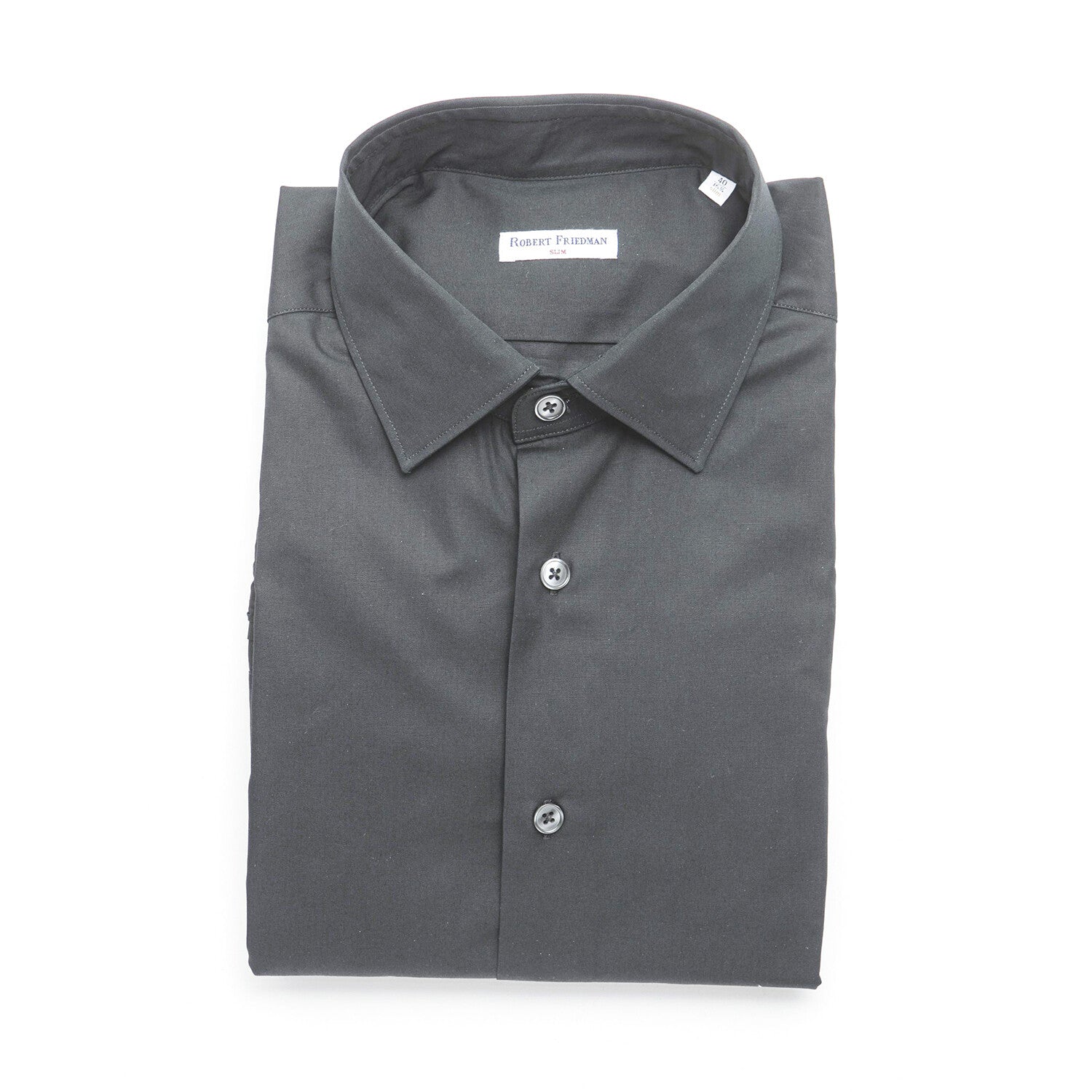 Kenny Slim Medium Collar Shirt // Light Black