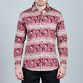 Buffalo Bill Bandana Long-Sleeve Button-Down Shirt // Red