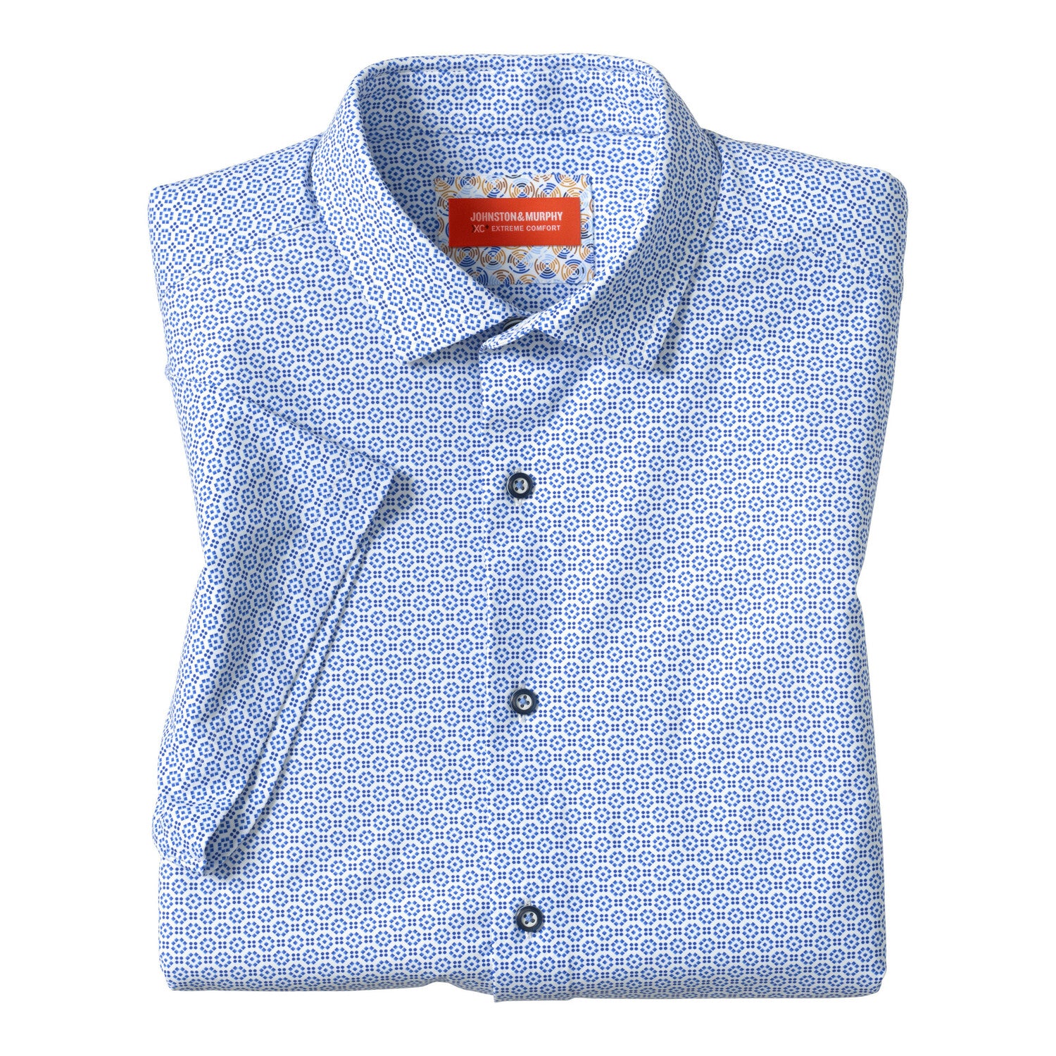 XC+ Motion Short-Sleeve Print Knit Shirt // Blue Dotted Tile