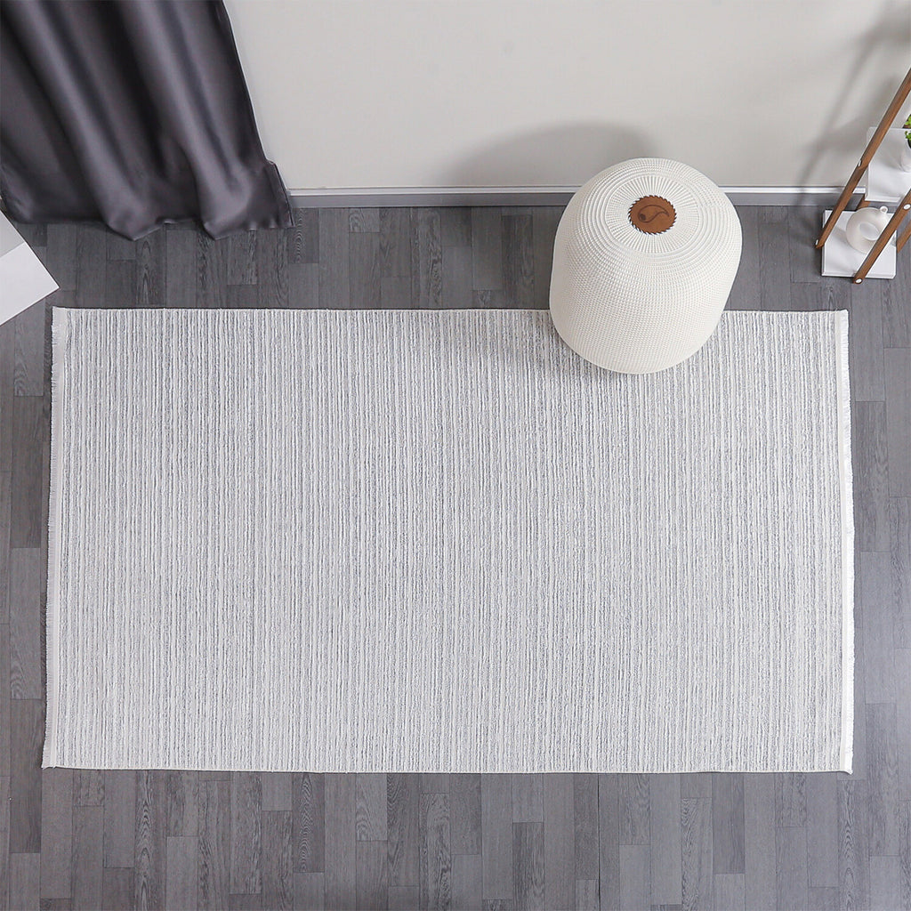 Chenille Woven Rug // White
