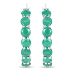 2.38 Carat Genuine Emerald .925 Sterling Silver Earrings