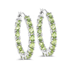 5.10 ct. Genuine Peridot .925 Sterling Silver Earrings