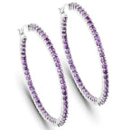 3.00 ct. Genuine Amethyst .925 Sterling Silver Earrings
