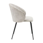 Velvet Upholstery Side Chairs 2 Piece Set With Metal Legs - Beige