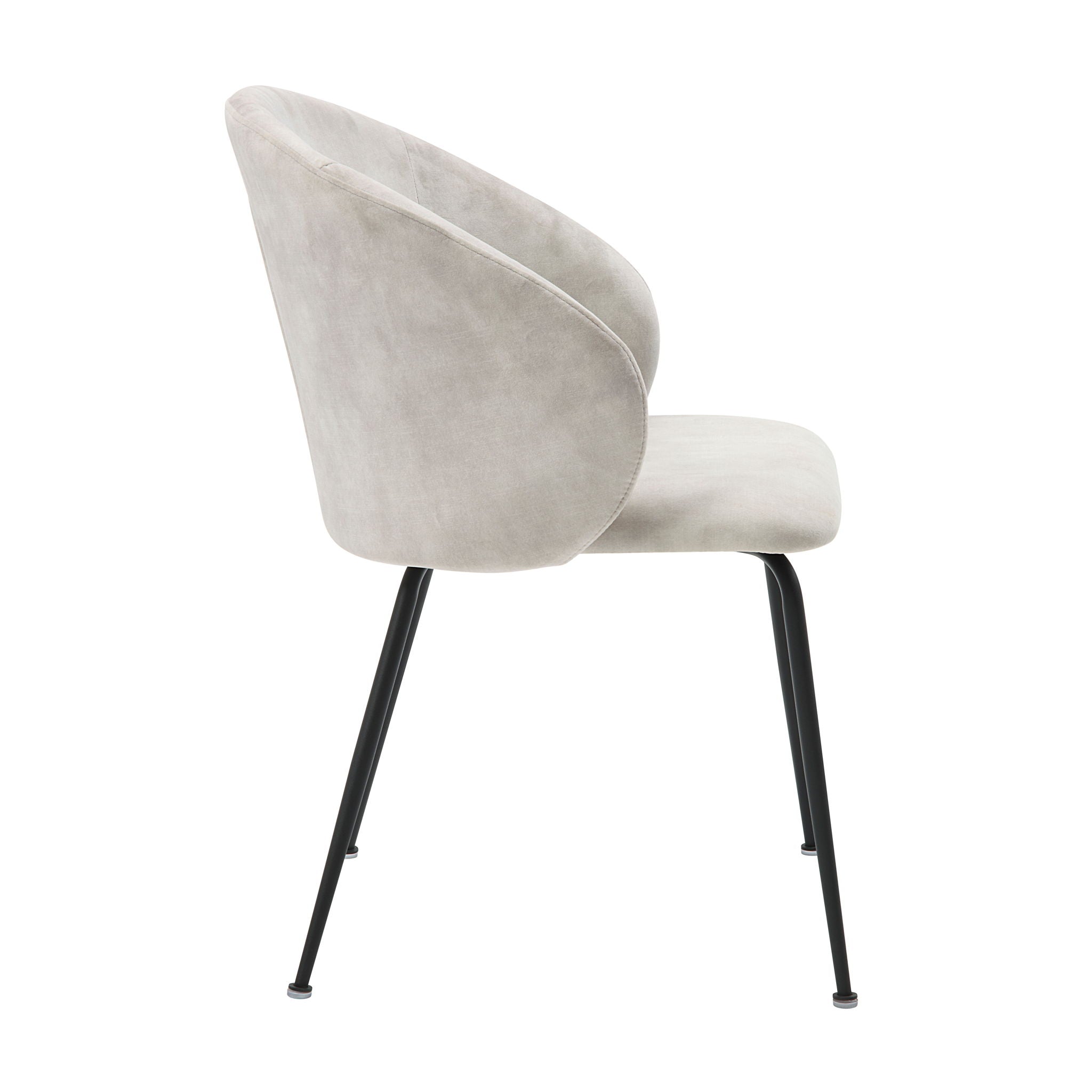Velvet Upholstery Side Chairs 2 Piece Set With Metal Legs - Beige