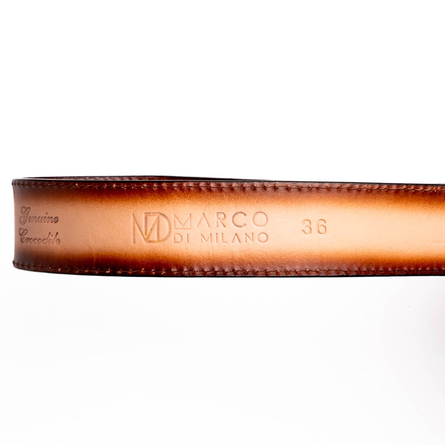 Montana // Caiman & Calf Leather Belt // Stone Brown