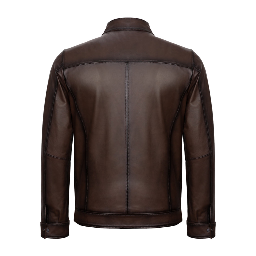 Mock Neck Jacket // Brown