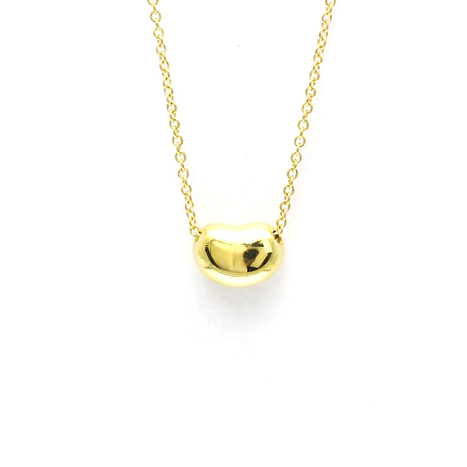 Tiffany & Co. // 18k Yellow Gold Bean Pendant Necklace // 15.94" // Store Display