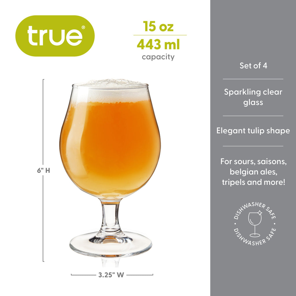 Beer Tulip Glasses, Set of 4