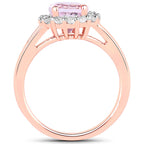 2.25 Carat Genuine Kunzite and White Topaz .925 Sterling Silver Ring
