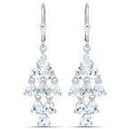 3.96 Carat Genuine Aquamarine .925 Sterling Silver Earrings