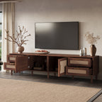 TV Stand, Media Console With 4 Drawers - Dark Brown