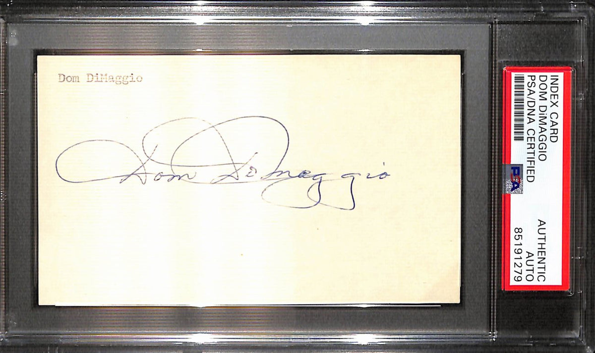 Dom DiMaggio Signed/Auto 3x5 Index Card Boston Red Sox PSA/DNA 187237