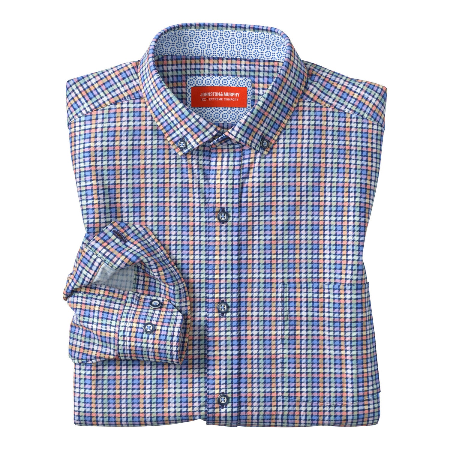 XC+ Motion Long-Sleeve Sport Knit Shirt // Multi Check