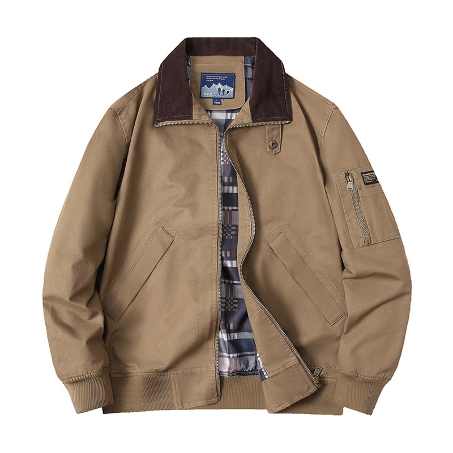 Neck Detail Bomber Jacket // Camel