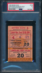 1955 Rocky Marciano vs Moore Last Fight Ticket Stub Yankee Stadium PSA 188180