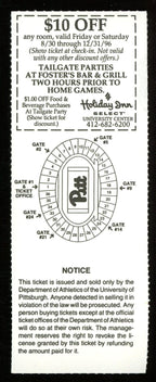 November 30, 1996 Pitt vs. Rutgers College Football Game Full Ticket
