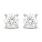 0.80 Carat Genuine White Diamond 14K White Gold Earrings