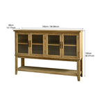 Rectangle Accent Sideboard Cabinet With Storage Shelf - Natural Wood