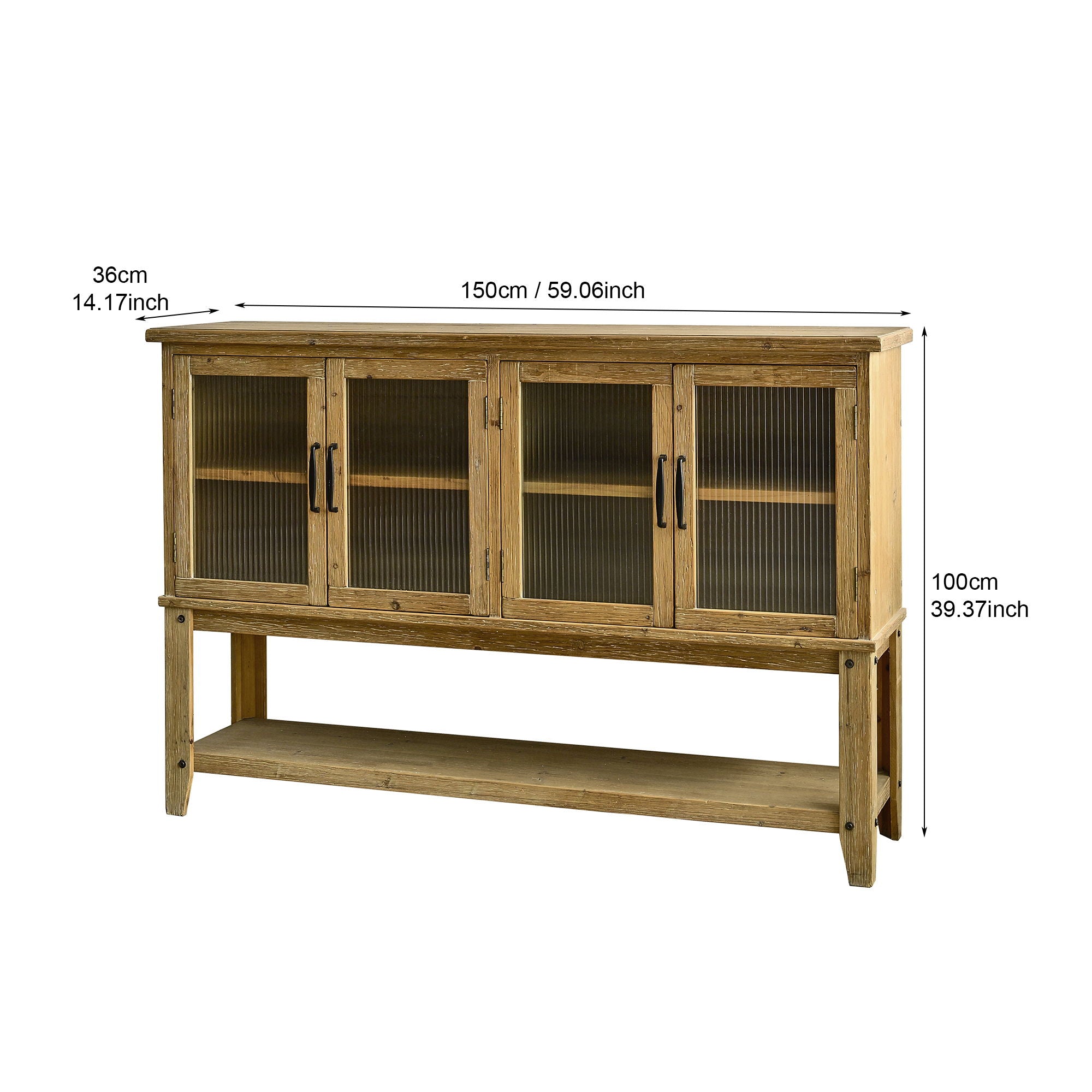 Rectangle Accent Sideboard Cabinet With Storage Shelf - Natural Wood