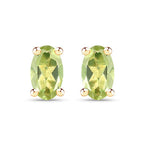 0.46 Carat Genuine Peridot 10K Yellow Gold Earrings