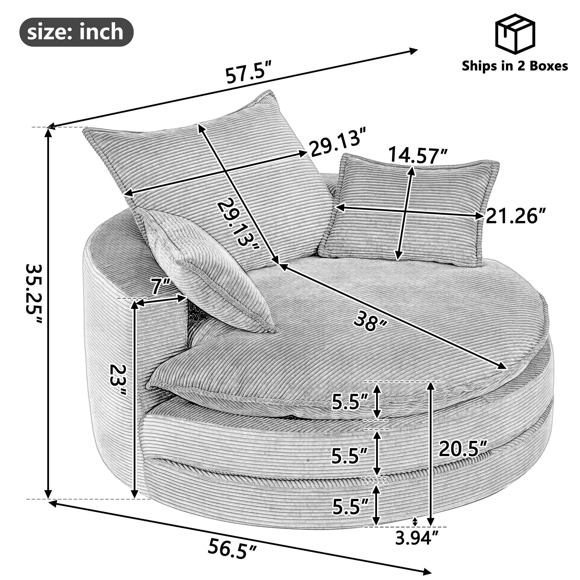 360° Swivel Accent Barrel Chair