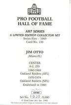 Jim Otto HOF Autographed/Inscr Goal Line Art GLAC Postcard Oakland Raiders JSA